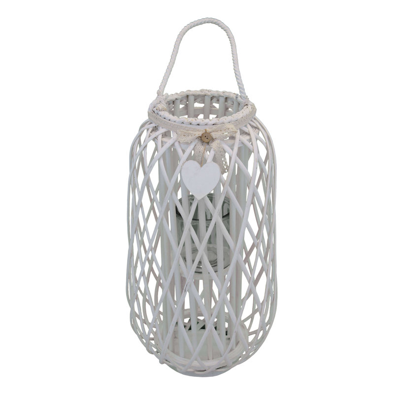 Glass Tabletop Lantern, White