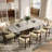 Oval Faux Marble Top Dining Table