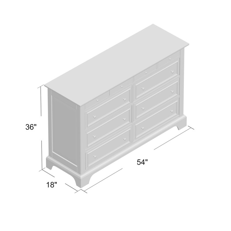 Angelinne 54'' W 8 - Drawer Dresser