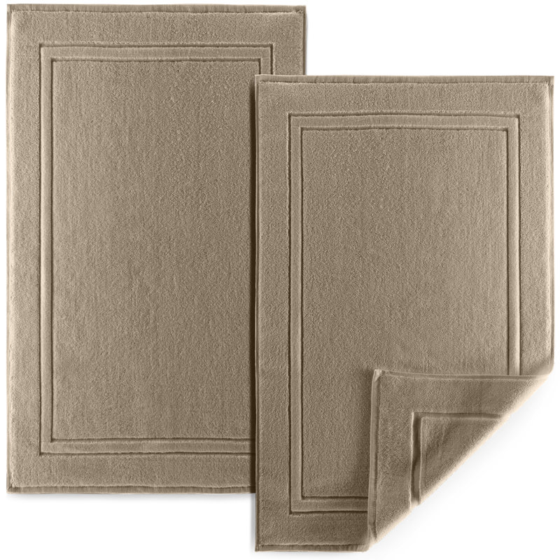 100% Cotton Bath Mat, 34", 22", Beige
