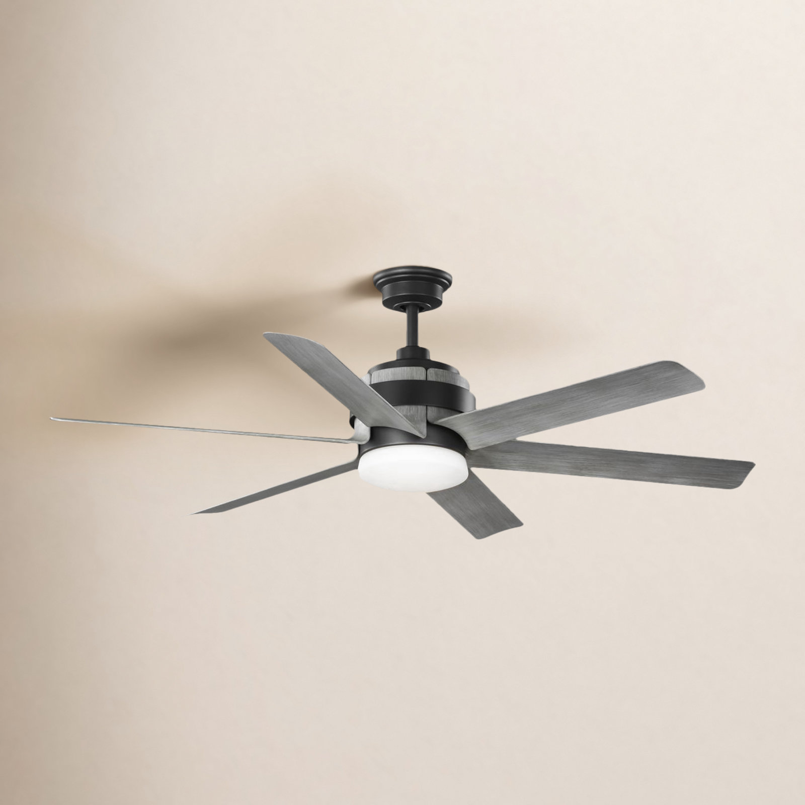 Kaysville 56'' 6 Blade Ceiling Fan with LED Light Kit, Graphite