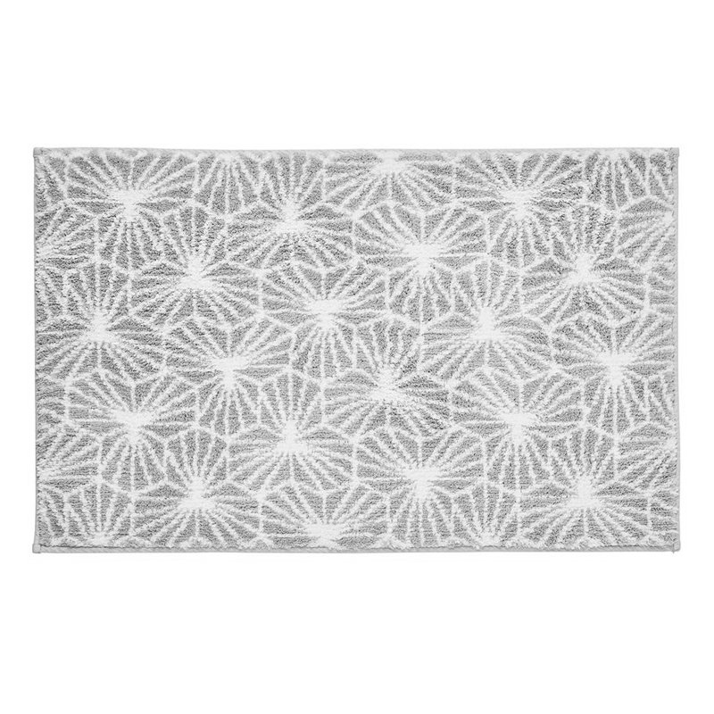 Emery Geometric Non Slip Bath Mat, Grey