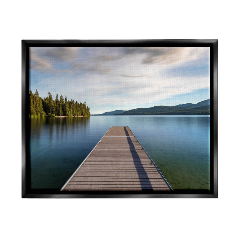 Photographie de cadre flottant sur un pont en bois, H 17 po x l 21 po x P 1,7 po, Cadre flottant noir de jais