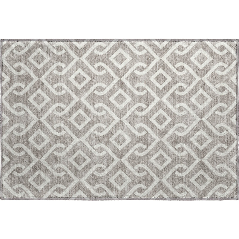 Premium Machine Washable Cerrito Taupe Rug, Rectangle 1'8" x 2'6"