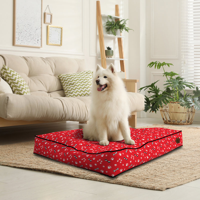 Dog Bed For Small - Medium - Large Dogs - Soft Pet Bed Mattress With Machine Washable Cover & PU Foam Pet Crate Bed - Dog Bed Mattress With Non-Slip Bottom  Cushion Design 2 Large L (89 cm x 69 cm x 10 cm)