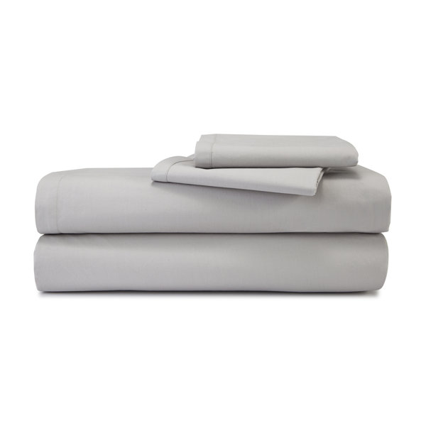 DWIRTY Pack Draps Gris Clair : 2 Taies d'oreiller Drap housse Drap plat ( 2 places) à prix pas cher | Maroc