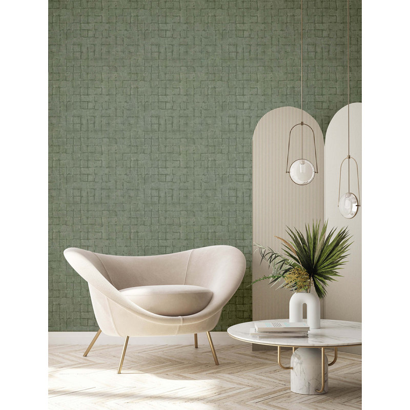 Le papier peint à carreaux lavable 20,5 po X 33 pi Baltimore couvre environ 56 pieds carrés, Vert sauge