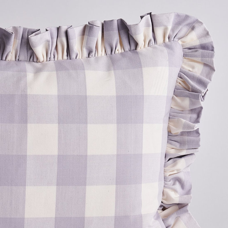 Coussin en coton Camden, 14 po x 22 po, Lilas/blanc
