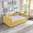 Soft Yellow Boucle Tufted Upholstered Full Size Platform Daybed with Pop-Up Trundle for Multi-Functional Living and Guest Spaces-1238288978-1238288973