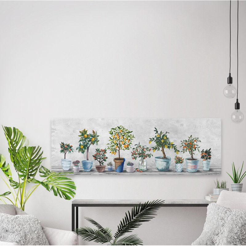Array Of Plants - Wrapped Canvas Painting, 25cm H x 76cm W x 3.81cm D