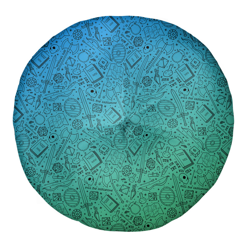Coussin de sol Katelyn Elizabeth, 26 po x 26 po, Vert, bleu et noir