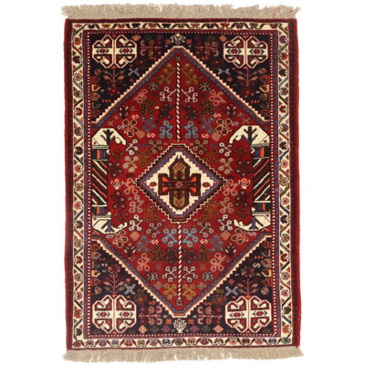 Tapis oriental en laine fait à la main 3 pi 5 po x 5 pi Tribal Farmhouse
