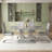 Modern 5-Piece Rectangular Faux Marble Dining Table Set-323867910-323867930