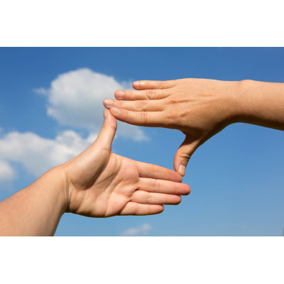 A Blue Cloudy Sky Framed with Hands by Tomasworks