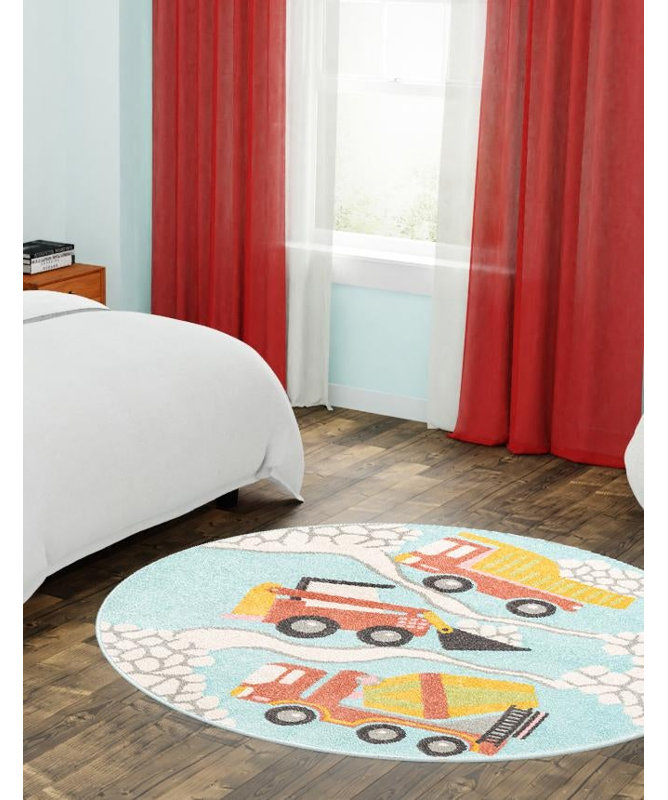 Machine Woven Polypropylene Plastic Rug, Round 7'10"