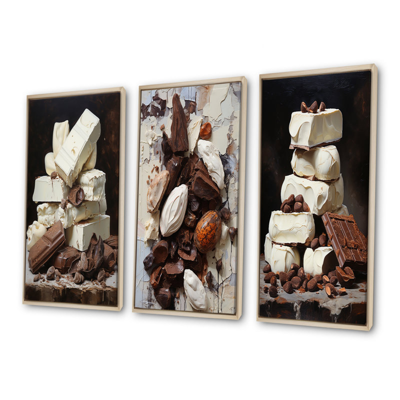 Chocolat blanc laiteux, Cadre flottant brun, H 32 po x l 48 po