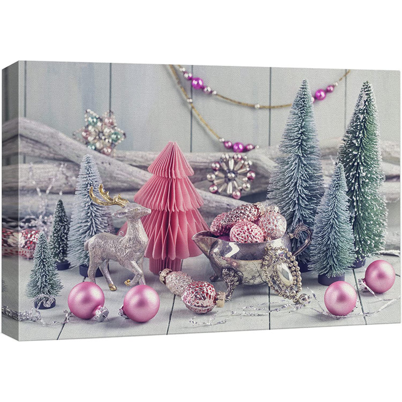 «Christmas Holiday Celebration», impression sur toile tendue, H 24 po x l 36 po x P 1,5 po