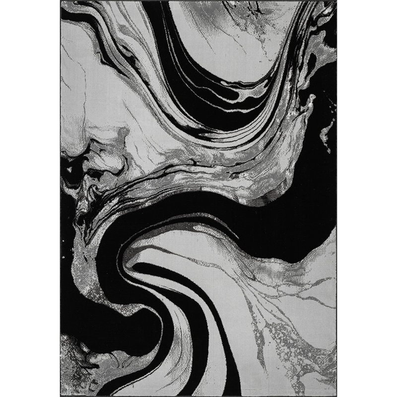 Modern Abstract Area Rug – 100% Polyester, Antistatic, Soil & Water Repellent, Colourfast Living Room Carpet