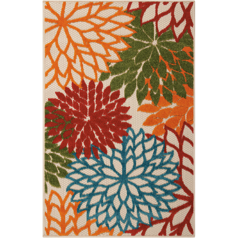 Abela Floral Indoor Rug, Rectangle 2'8" x 4'