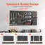 Panneaux perforés métalliques, 61 x 30 cm, 4 panneaux, organisateur mural robuste avec accessoires, noir