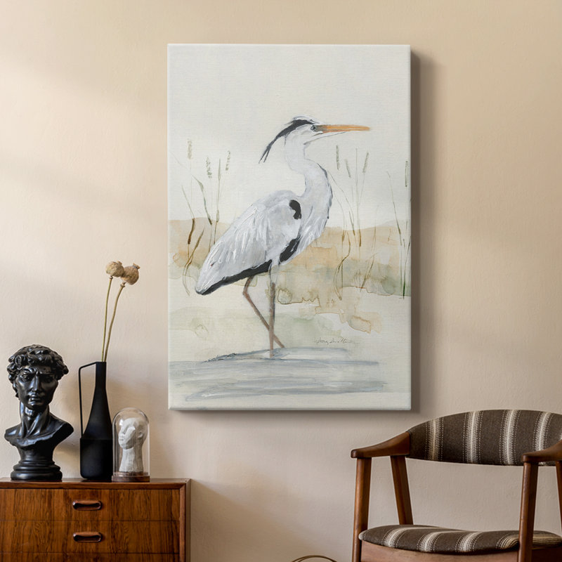 Heron I -Custom Wrapped Gallery Cavas, 27" H x 18" W