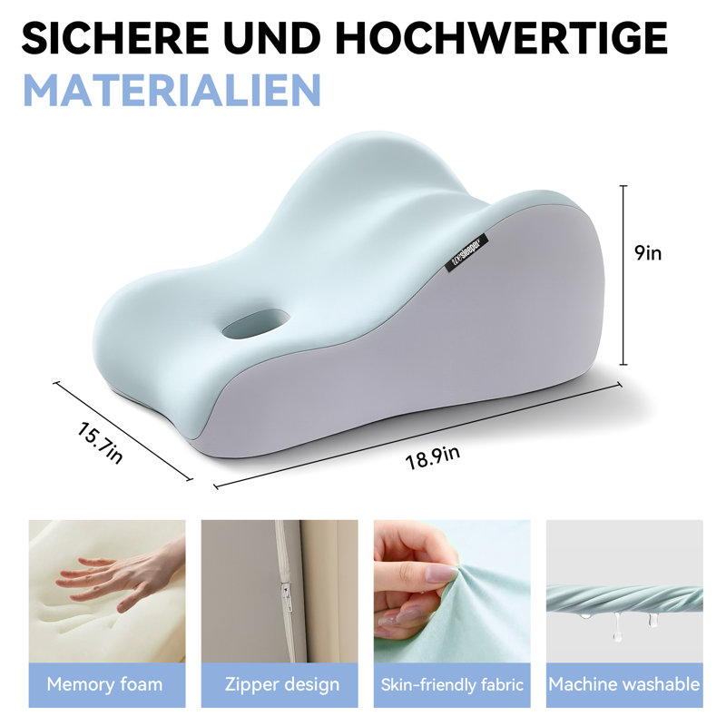 Oreiller ergonomique face vers le bas avec berceau respirant, Bleu