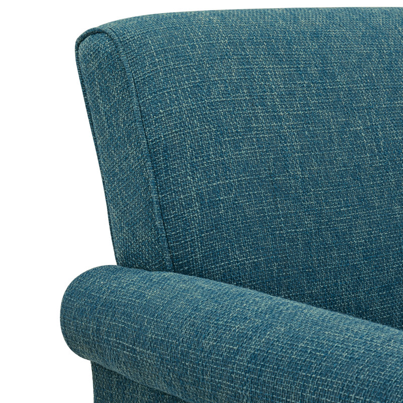 Fauteuil l 34 po Artturi, Polyester bleu / tweed bleu-vert