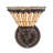 8" Wide Tiffany Jeweled Peacock Wall Sconce