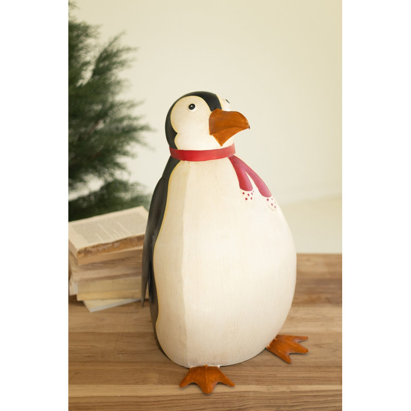 Pingouin en métal peint