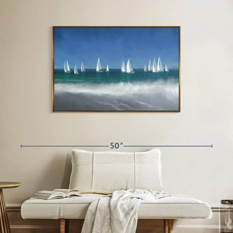 Port de plaisance, Cadre flottant doré, 40 po x 27 po