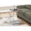 Table d'appoint moderne, rectangulaire, salon et chambre à coucher, plateau en stratifié brun, structure en métal, L 16 po x l 18,71 po x H 26,5 po