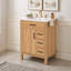 Meuble-lavabo autoportant avec lavabo en céramique, charnières à fermeture en douceur, tiroir rabattable et support de rangement double couche