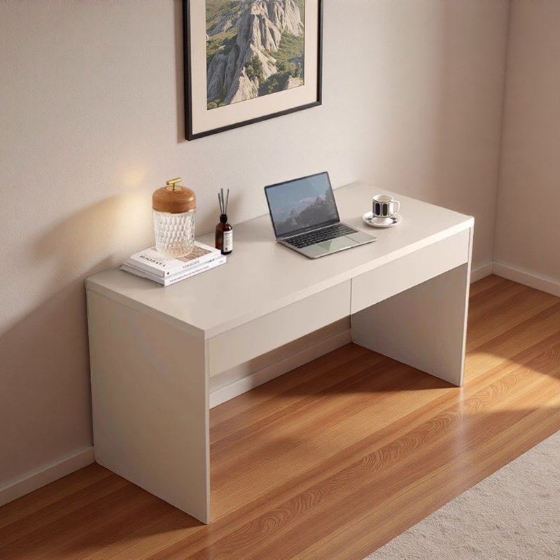 Bureau d'écriture à double tiroir Creamy, H 31,49 po x l 62,99 po x P 23,62 po