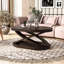 Table basse ovale en bois de 44 po avec base en forme de X