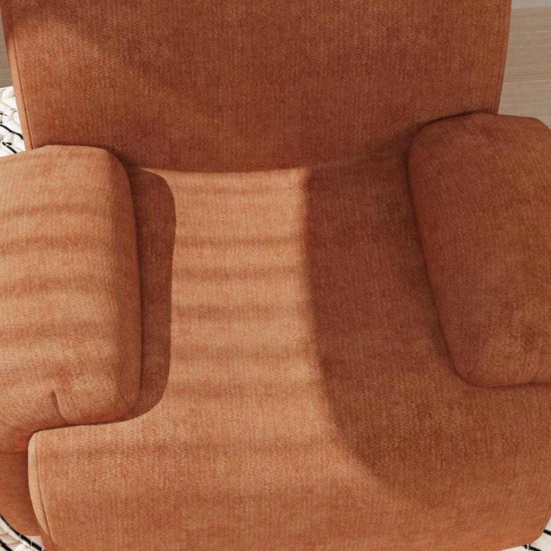 42" W Foam-Filled Upholstered Accent Armchair, Orange