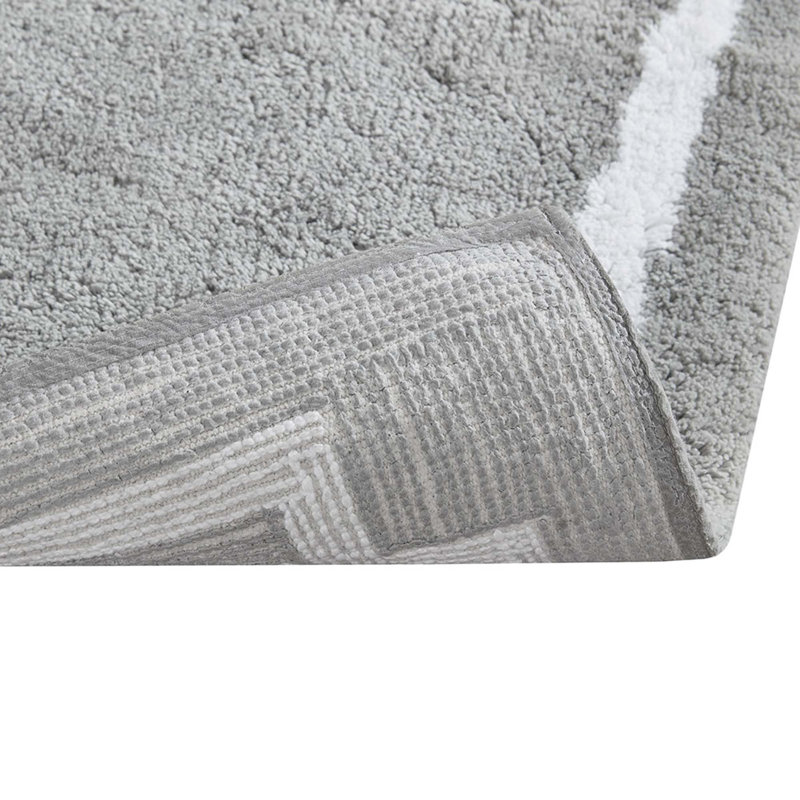Tapis pour salle de bain Makiba, L 20 po x L 30 po, Gris