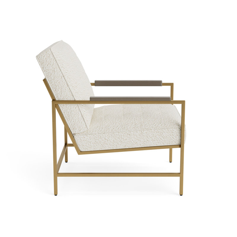 Major Arm Chair, Driftwood, Berber - Cream, Brushed Brass