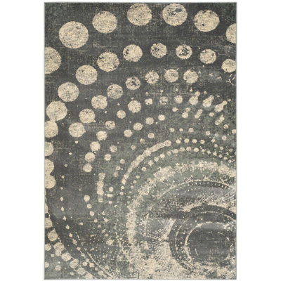 Tapis abstrait gris clair doré