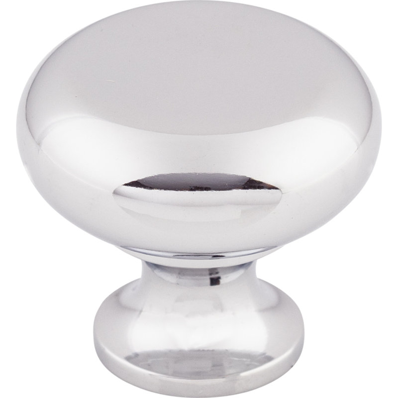 Flat Faced 1 1/4" Diameter Round Knob, Polished Chrome