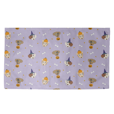 Tapis mauve/brun/jaune fait main