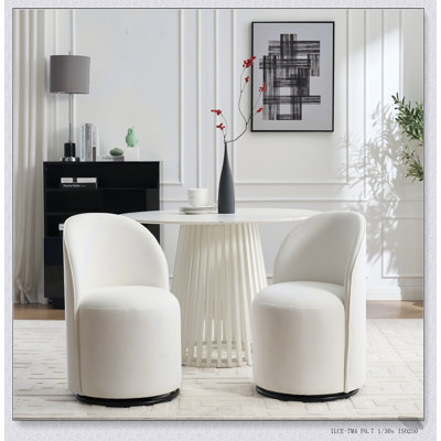 Chaise pivotante en velours Mid Mid Century