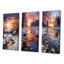 «Winter Sunset Snowfall», 3 pièces sur toile-1887997954-1887997965