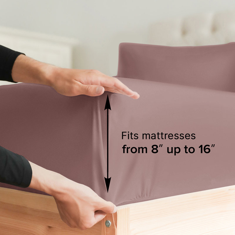 Queen Size Mauve Deep Pocket Microfiber Sheet Set