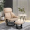 Fauteuil inclinable de massage pivotant en similicuir pivotant à 360 ° avec repose-pieds avec poche latérale et télécommande
