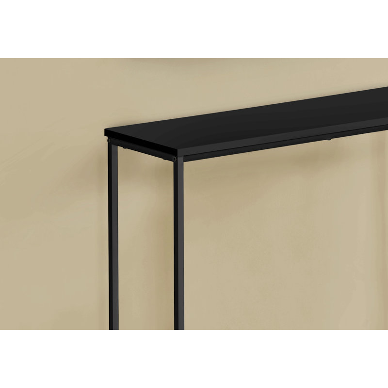 Table d'appoint, console, vestibule, étroit, canapé, salon, chambre à coucher, stratifié, métal noir, contemporain, moderne