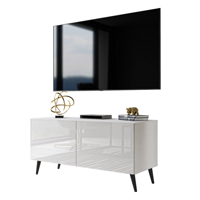 Gabrie TV Lowboard for TVs up to 42", White/Black