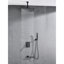 Douche de plafond - Tête de 16 po et à main, nickel brossé, acier inoxydable, buse autonettoyante qui maintient un débit d'eau dégagé, expérience de pluie naturelle, fixation murale, conforme aux normes américaines