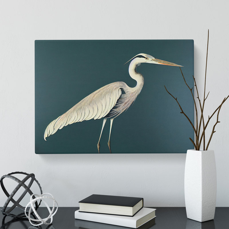 Divine Heron Bird - Wrapped Canvas, 35cm H x 50cm W x 3cm D