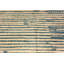 Tapis bleu clair / beige à motif géométrique moderne de conception tribale One-of-a-Kind