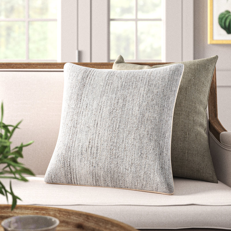 Rylie Cotton Blend Throw Pillow, 22" x 22", Polyester/Polyfill